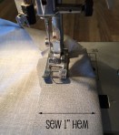 Sew 1 inch hem
