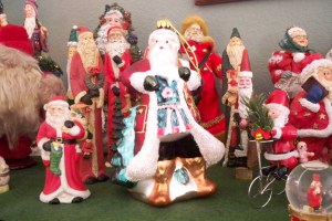 My Santa Collection lovingly given to me by different people over the years.