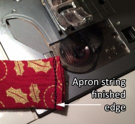 Apron string finished edge