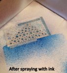 After spraying with ink