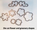 Die cut flower and greenery shapes